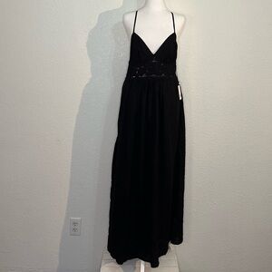 NWT Jason Wu black lace crochet waist and back maxi dress Event Wedding Guest